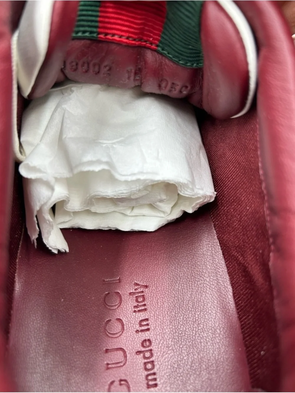 Gucci re web leather sneakers size 12 fits 12.5 US made in Italy